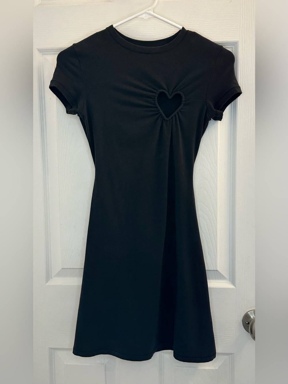 SKIMS Valentines Cotton Jersey Heart Cutout Mini Dress in Soot size XS - Picture 5 of 8